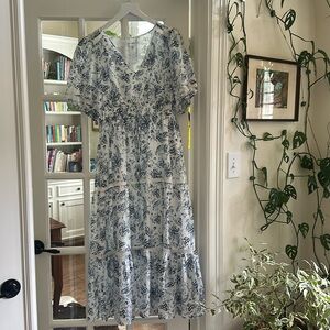 Lucky Brand Paisley Floral Tiered Midi Dress - Size Medium